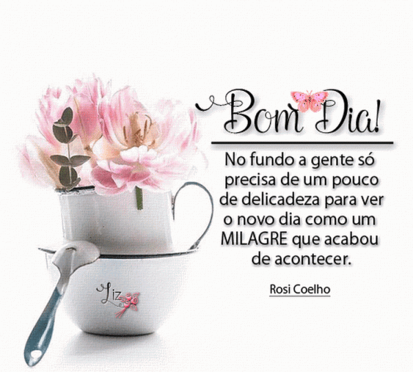 Mensagem de bom dia lindo com vaso de flores