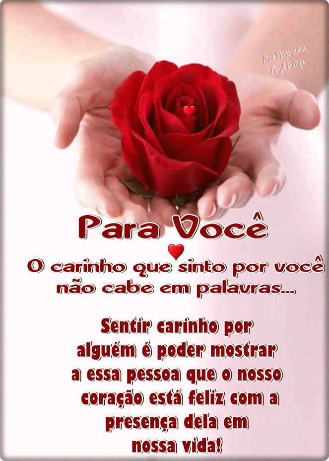 Com carinho para você, boa noite!