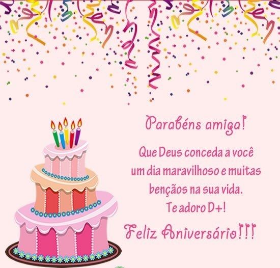 Parabéns amiga, feliz aniversário