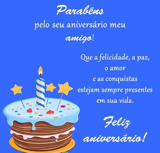 Parabéns pelo seu aniversário meu amigo
