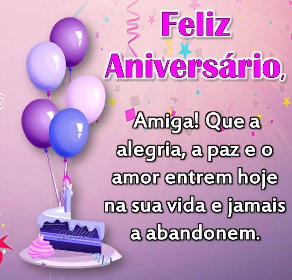 Feliz aniversário para amiga com paz, amor e alegria