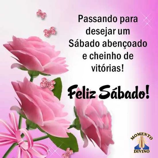 Bom dia feliz sábado! que hoje você possa se divertir e descansa.