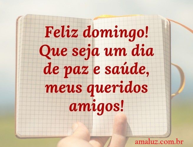 Feliz domingo! Bom dia que seja feliz com paz e saúde meus amigos queridos.
