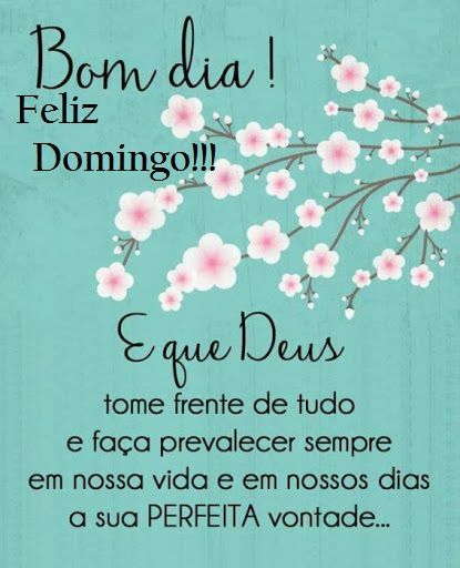 Bom dia feliz manhã de domingo!