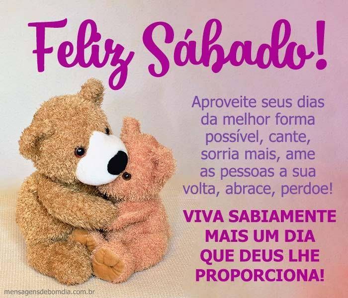 Mensagem de feliz sábado e um fim de semana com alegria.