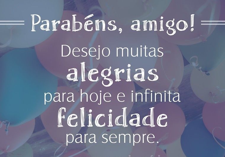 Parabéns amigo com felicidade e alegria
