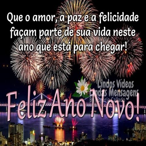 Feliz ano novo com amor, paz e felicidade