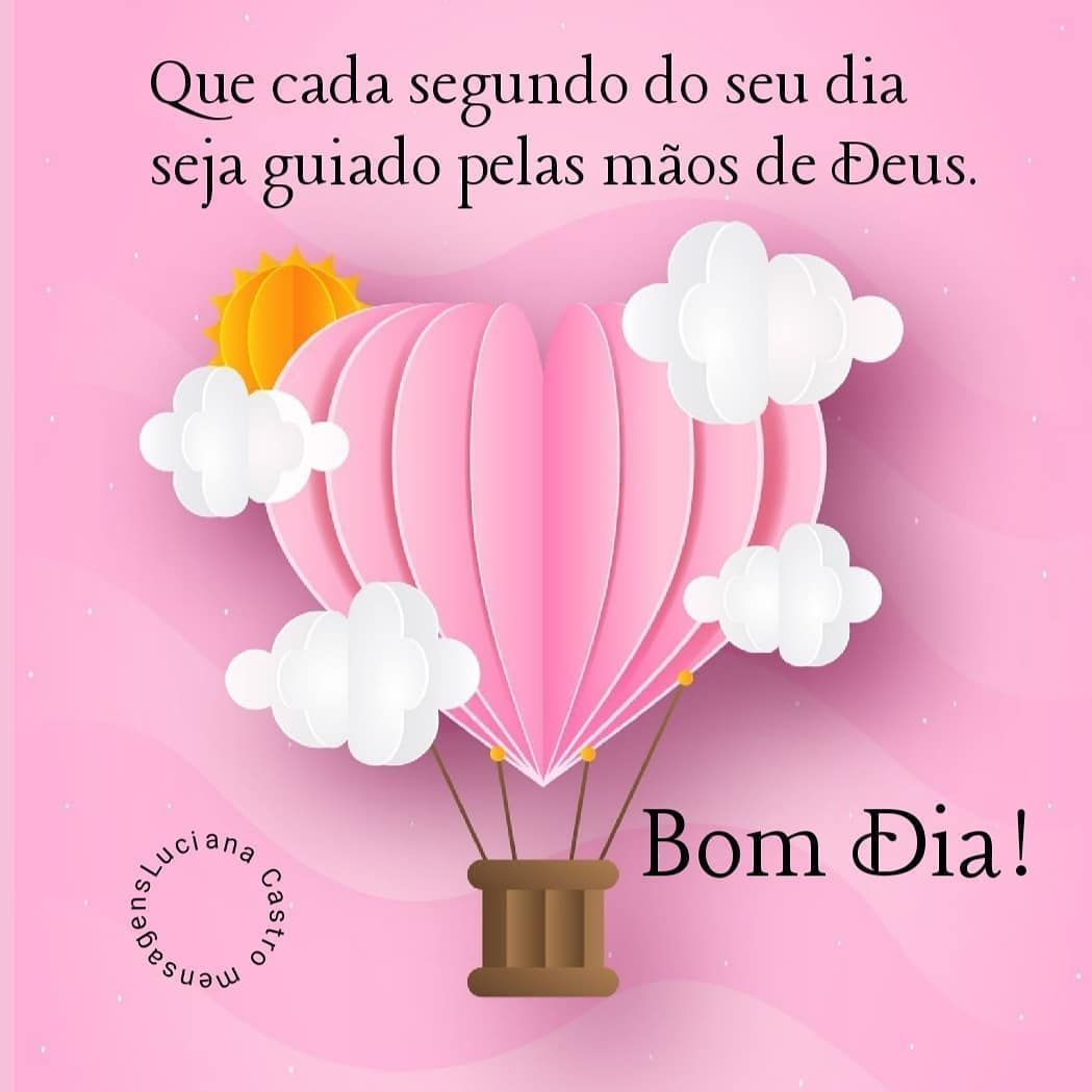 Bom dia com balão em forma de coração