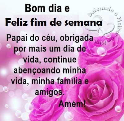 Boa tarde tenha um feliz final de semana de paz
