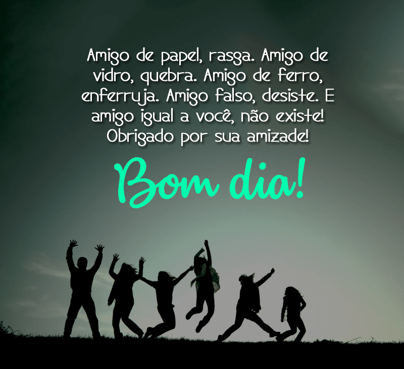 Bom dia! amigo como você, não existe