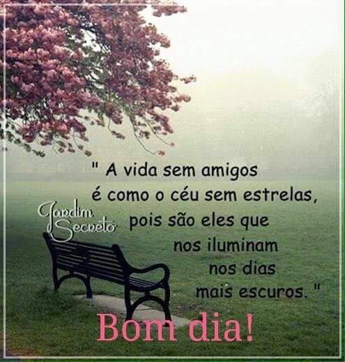Bom dia, a vida sem amigos é como o céu sem estrelas