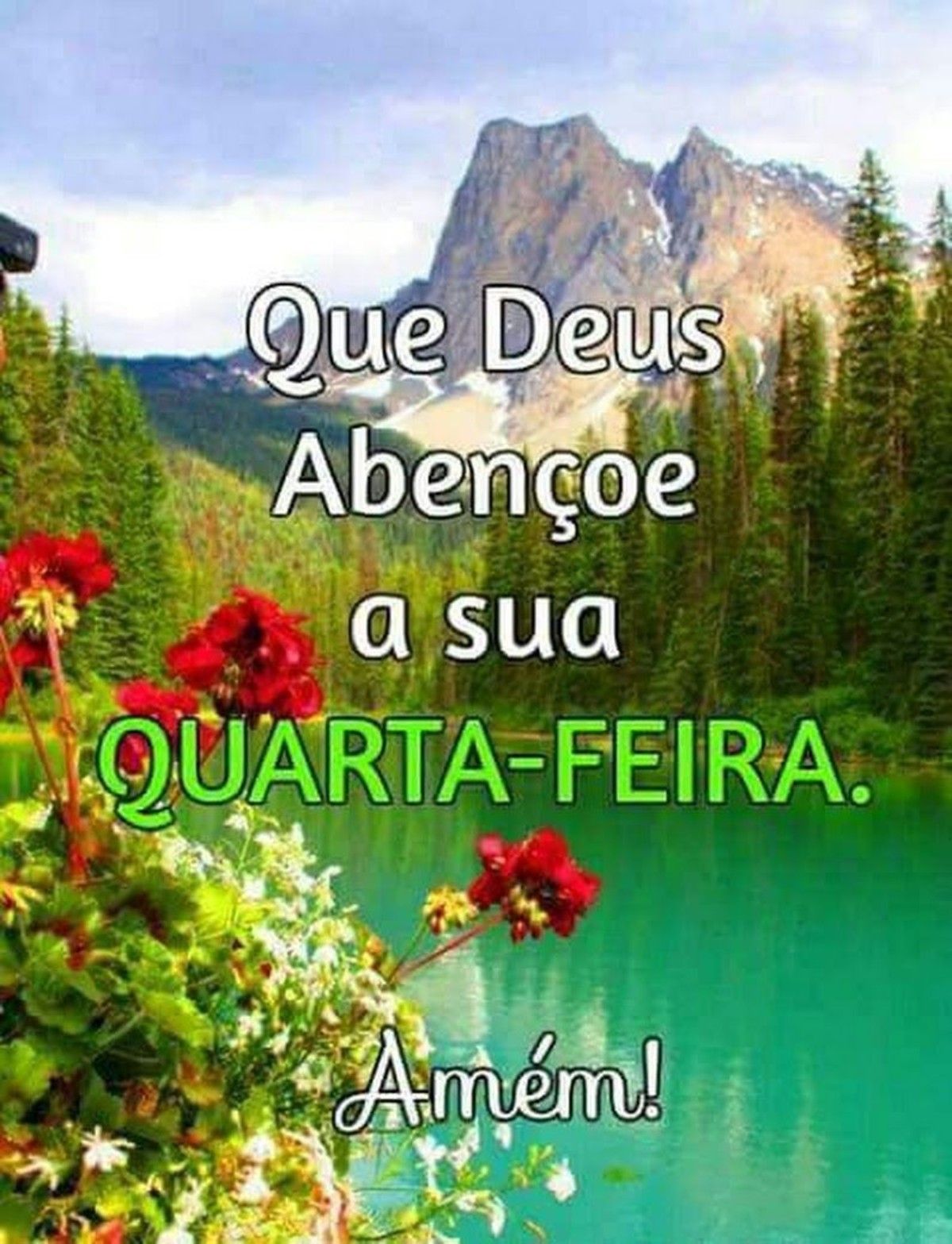 Boa quarta feira carinhosa! Que o seu dia seja abençoado e feliz.