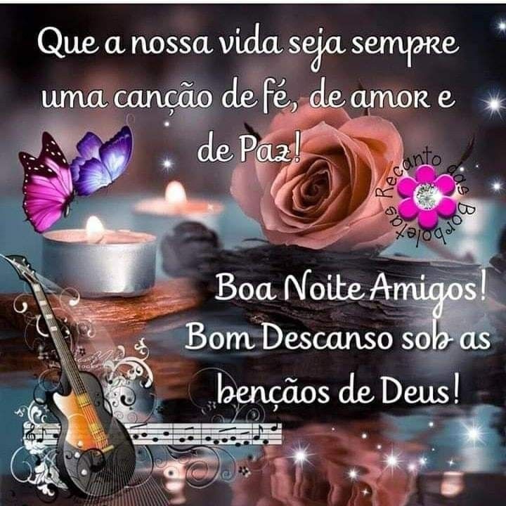 Boa noite abençoada com uma linda flor de carinho e borboletas