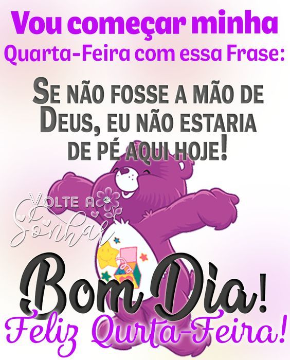 Bom dia feliz quarta-feira com um ursinho carinhoso