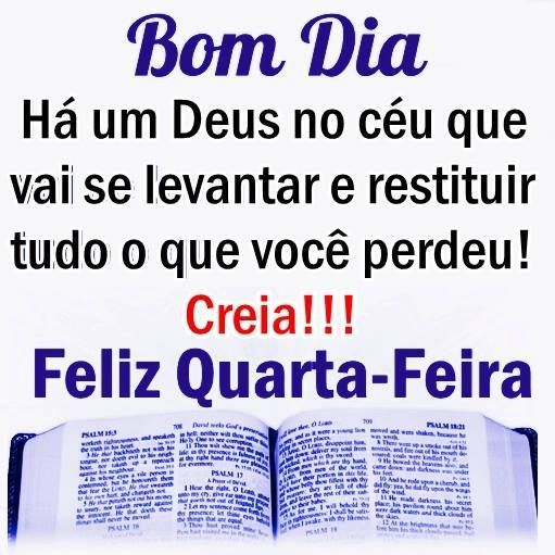 Bom dia feliz quarta-feira com uma palavra de Deus para você