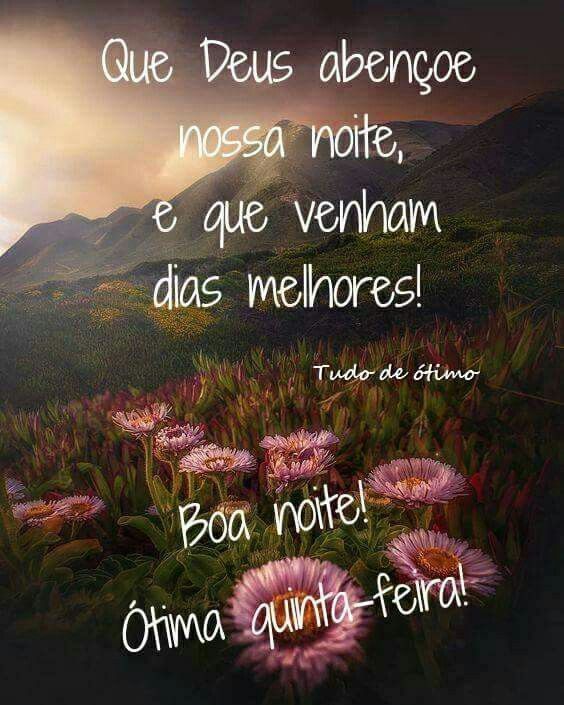 Boa noite quinta feira linda paisagem