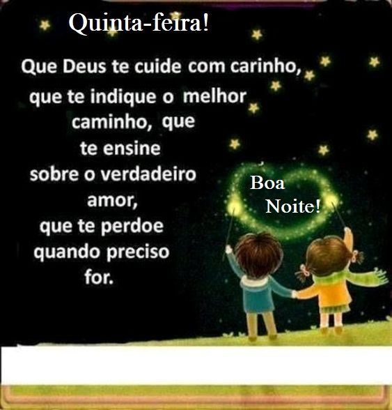 Boa noite quinta-feira com carinho