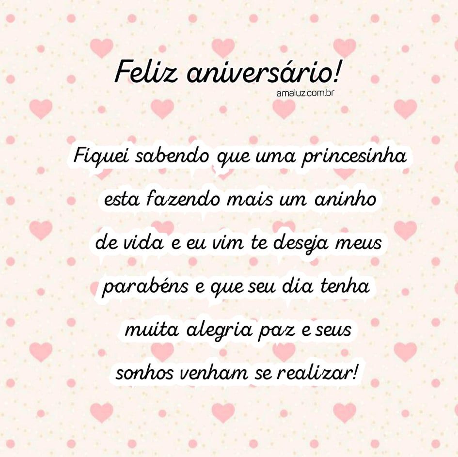 E Um feliz aniversário princesinha