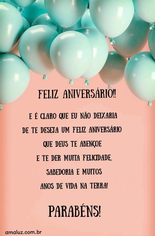 Parabéns que deus te conceda muitos anos de vida na terra