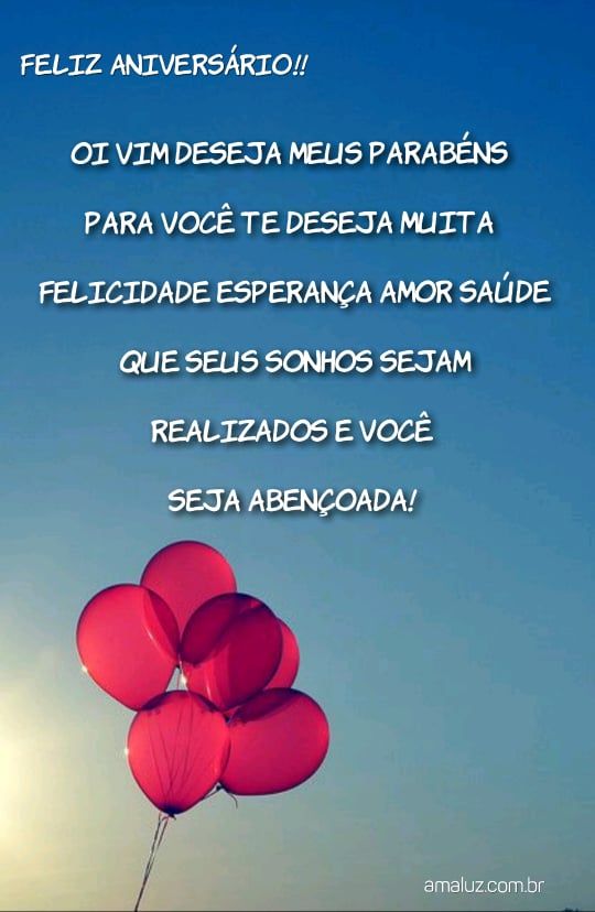 quero te deseja parabéns e um feliz aniversário