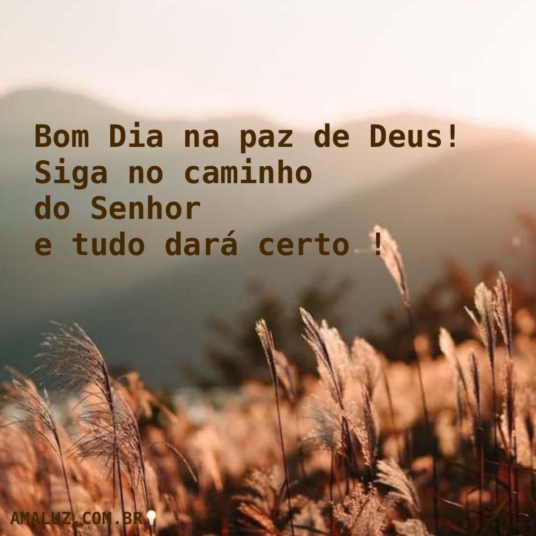 Bom dia com a paz de Deus sobre a sua vida