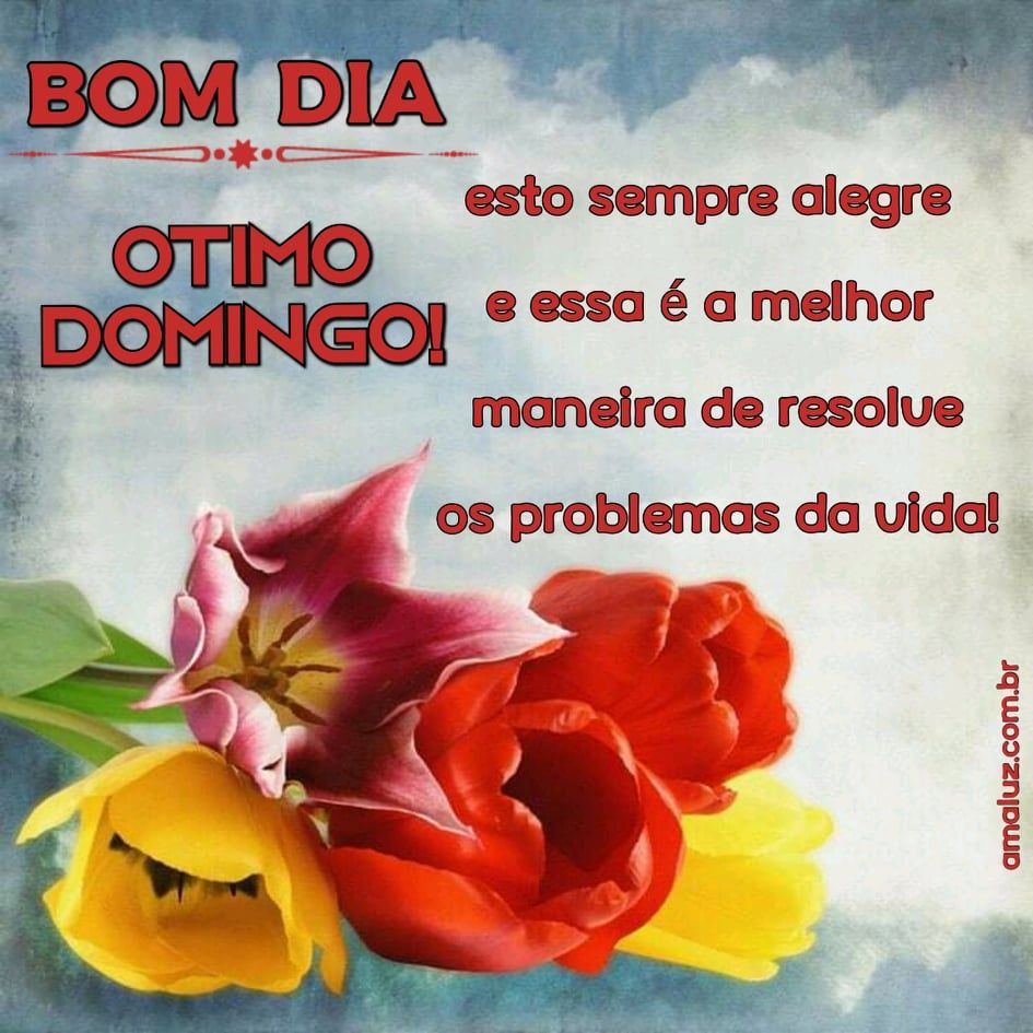 Ótimo domingo com muita alegria, Bom dia.