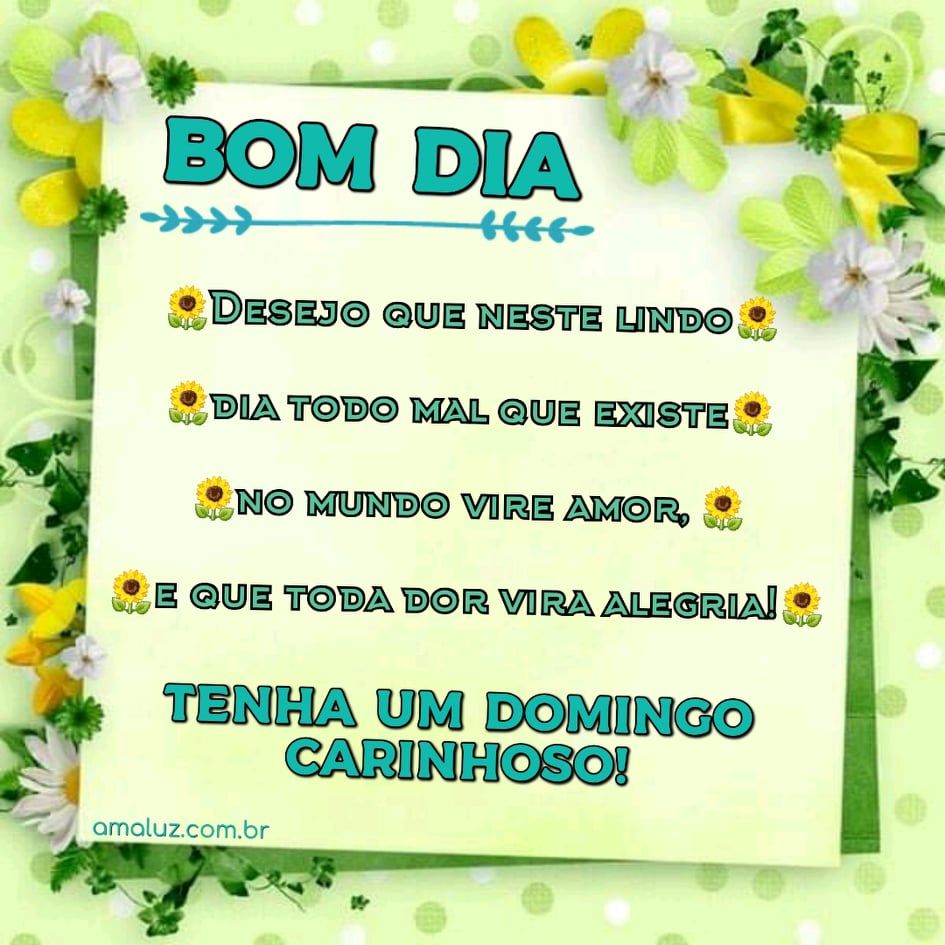 bom dia tenha um domingo carinho