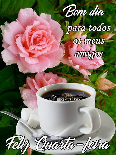 Linda imagem de flores e feliz quarta feira