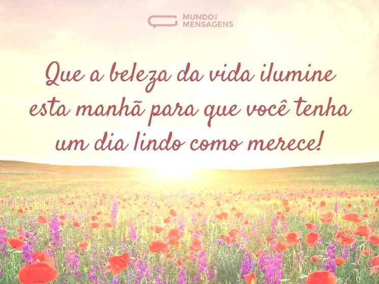 que a vida ilumine o seu lindo dia como você merece