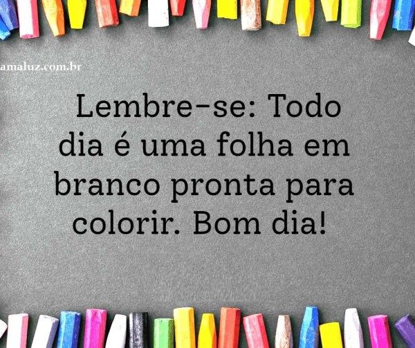 todo dia uma folha em branco para colorir bom dia