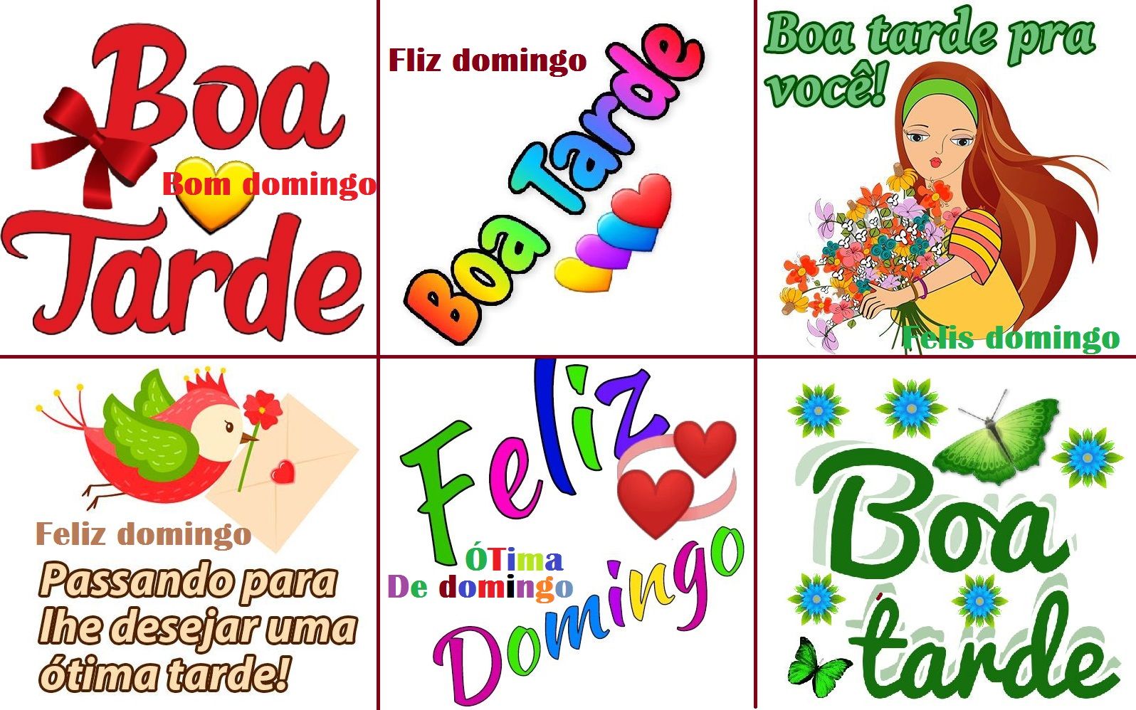 Figurinhas de boa tarde de Domingo especiais