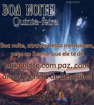 Boa noite quinta feira cheia de bençãos