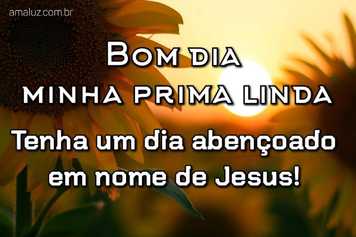 Bom dia minha prima linda tenha um dia abençoado.