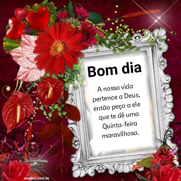Bom dia peço a Deus para que dê uma quinta feira maravilhosa