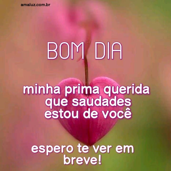 Bom dia prima querida que saudades de você