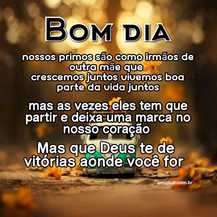 Bom dia,primos são como irmãos de outra mãe que parte mas sempre amaremos