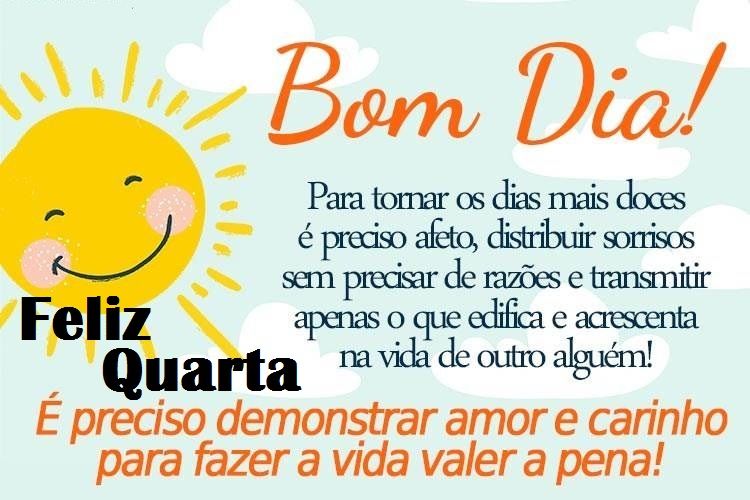 Bom dia quarta feira com muito amor, carinho e bençãos.