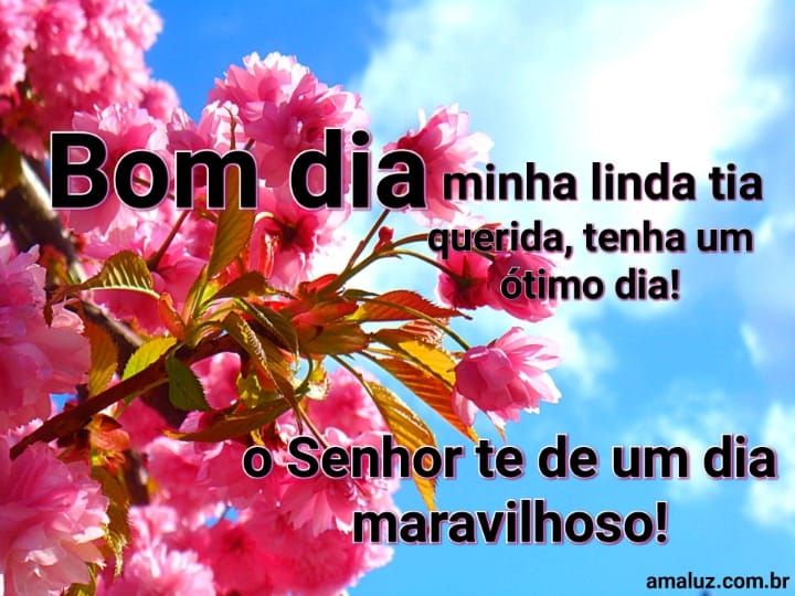Bom dia que o senhor te dê um dia maravilhoso