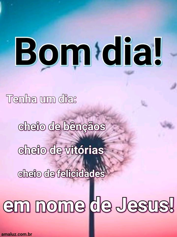 Bom dia tenha um dia cheio de bençãos cheio de felicidades