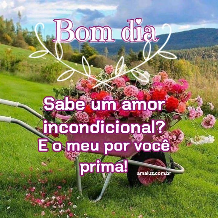 Bom dia tenho por você um amor sem limites.
