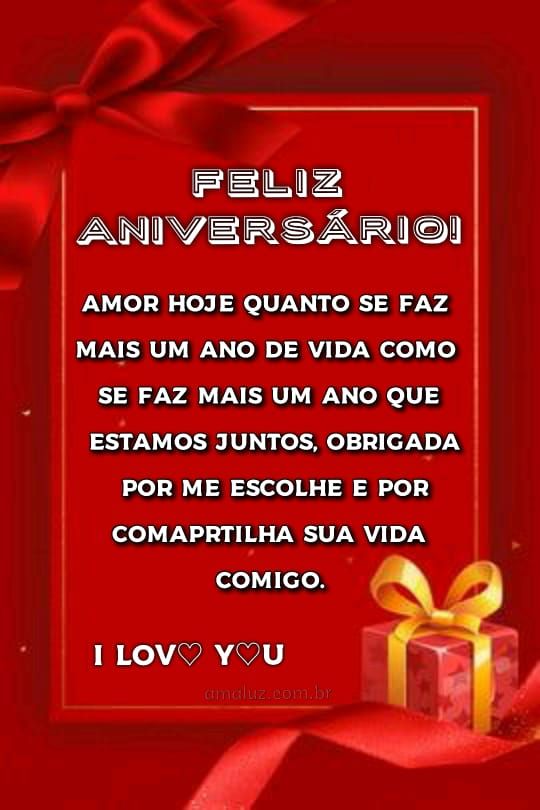 Feliz aniversario amor obriagada por me escolhe