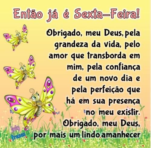 Feliz sexta feira com alegria e muita paz