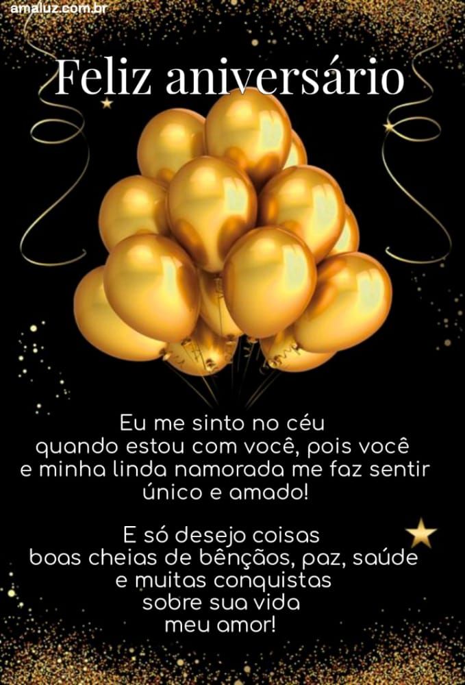 Me sinto no céu quando estou com você sempre me faz sentir único feliz aniversário amor