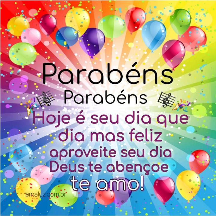 Parabéns hoje e seu dia que dia mas feliz