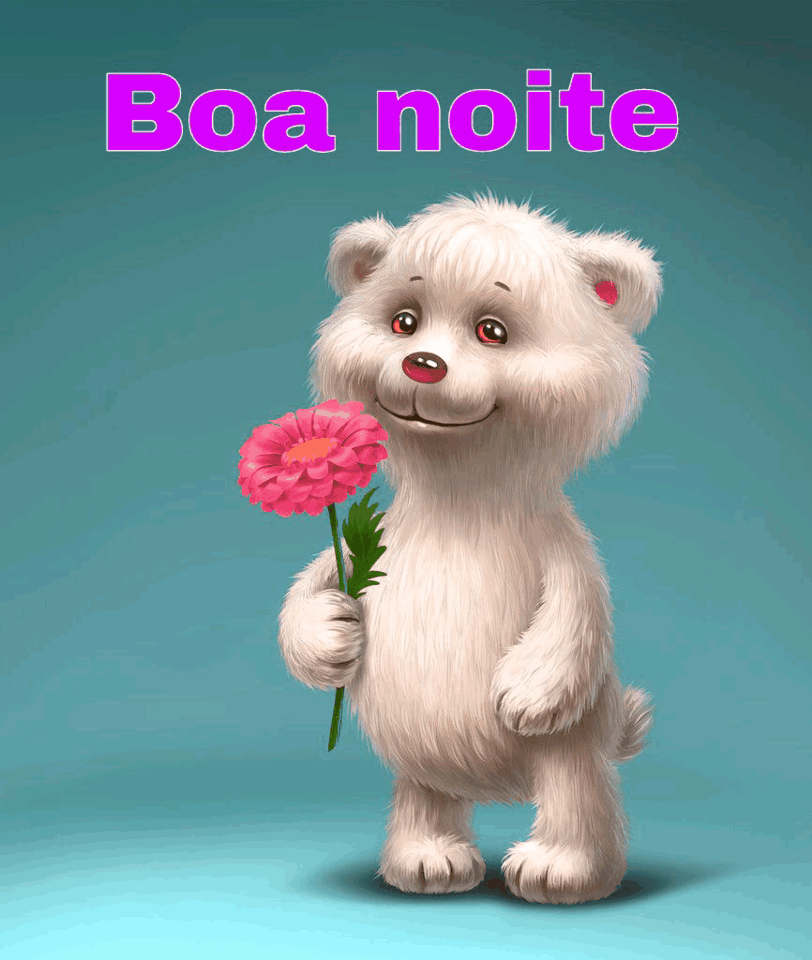 boa noite com gis de ursinho segurandor flor
