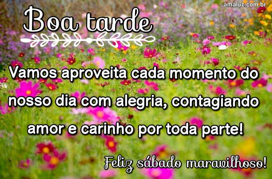 boa tarde feliz sábado maravilhoso