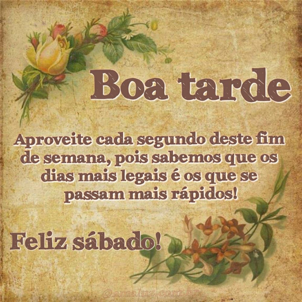 boa tarde feliz sábado para whatsapp
