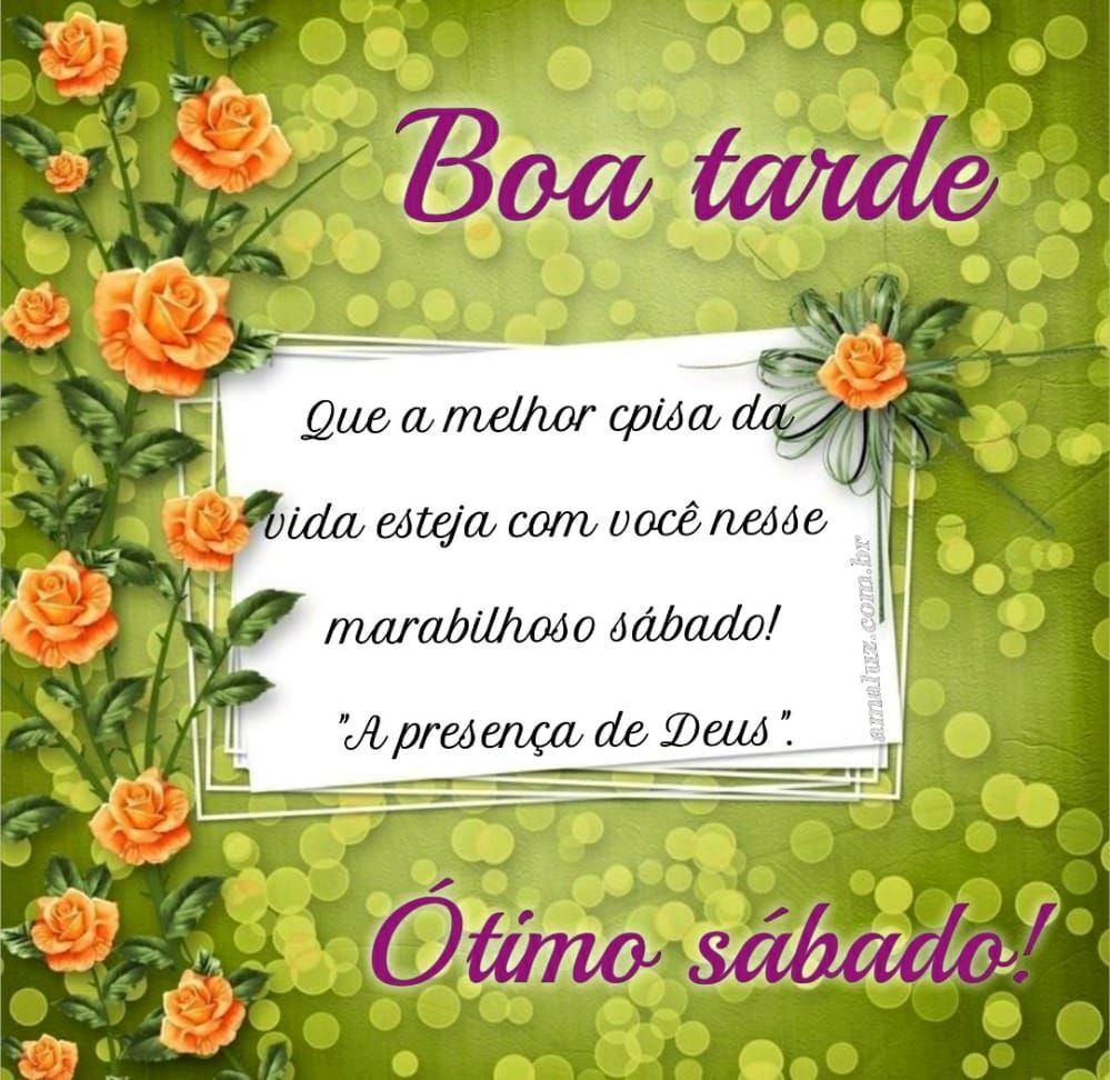 boa tarde tenha um ótimo e maravilhoso sábado