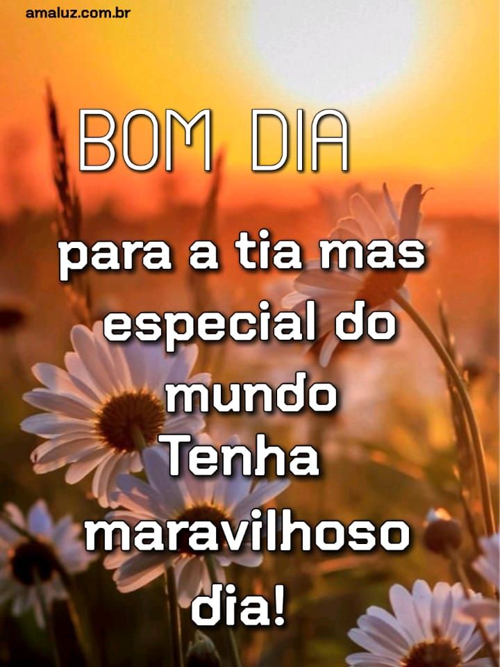 bom dia para a tia mais especial do mundo.