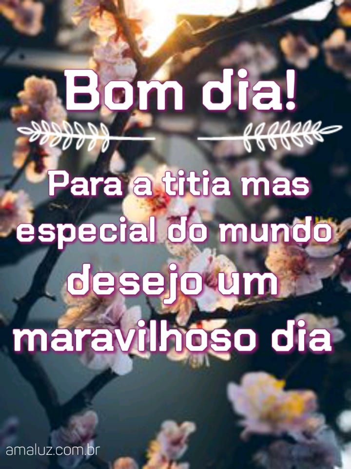 bom dia para a titia mais especial.